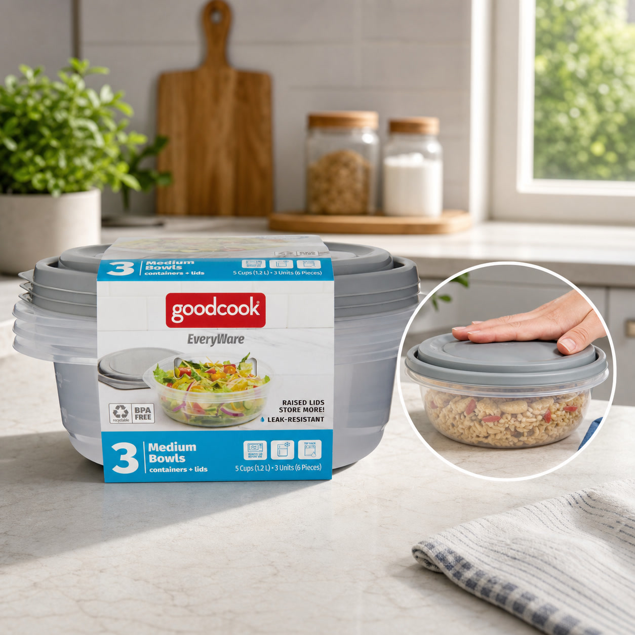 Food Storage Meal Prep - 6 stuks ronde voedselopslagcontainers met deksels,
