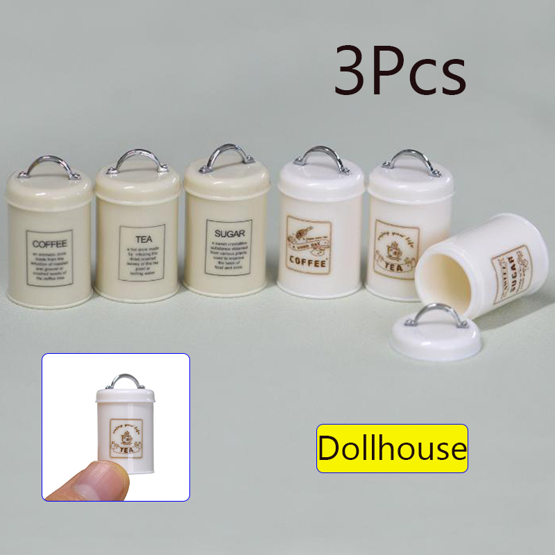 Food Storage Is - 3 Stuks Miniatuur Poppenhuis Mini Voedsel/Thee/Koffieblikjes