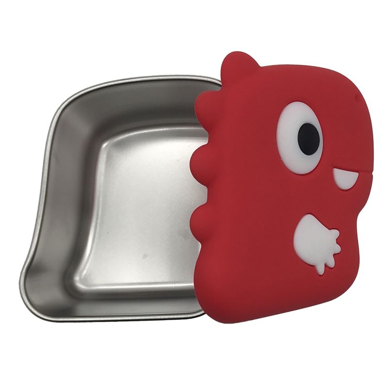 Food Storage Silicone - AA94-304 RVS Dinosaurus Snackdoosje met siliconen