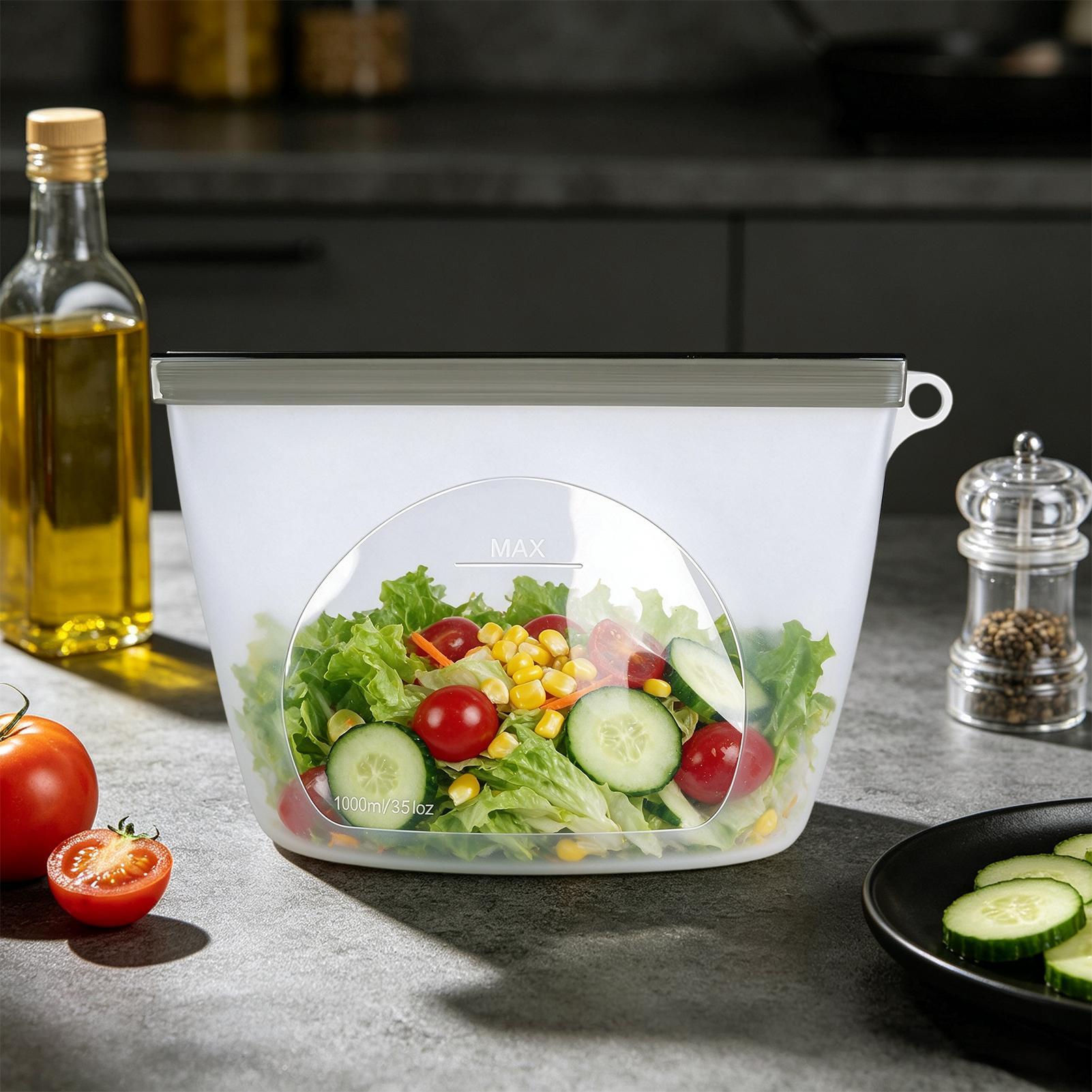 Food Storage Ziploc - Herbruikbare voedselbewaarzakken Lekvrije, hittebestendige container Ziploc
