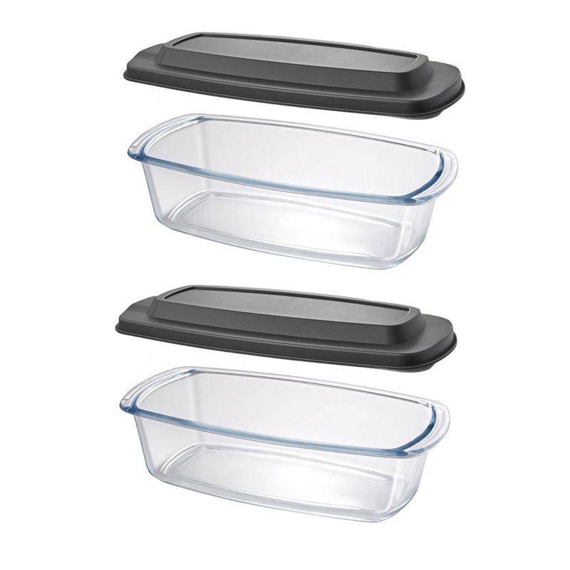 Food Storage Containers Glass - A25F-2-Pack GROTE glazen cakevorm voor 7,6