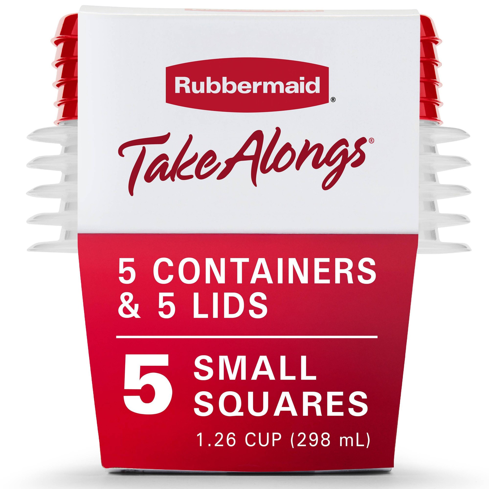 Food Storage Meal Prep - 5 stuks voedselopslagcontainers met rood deksel,