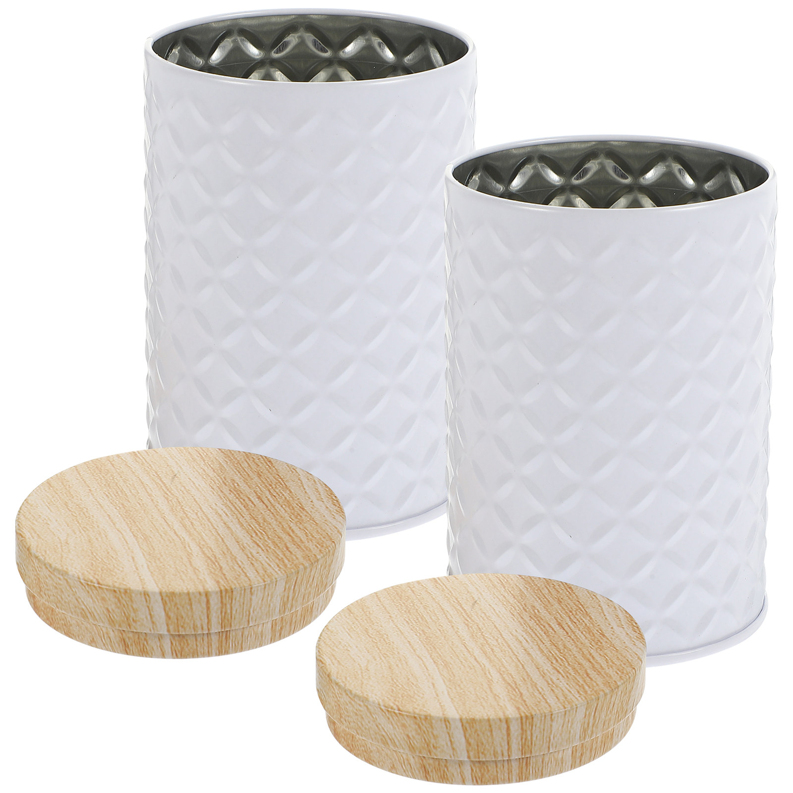 Food Storage With Lids - 2 stuks voedselveilige blikken opbergdozen met