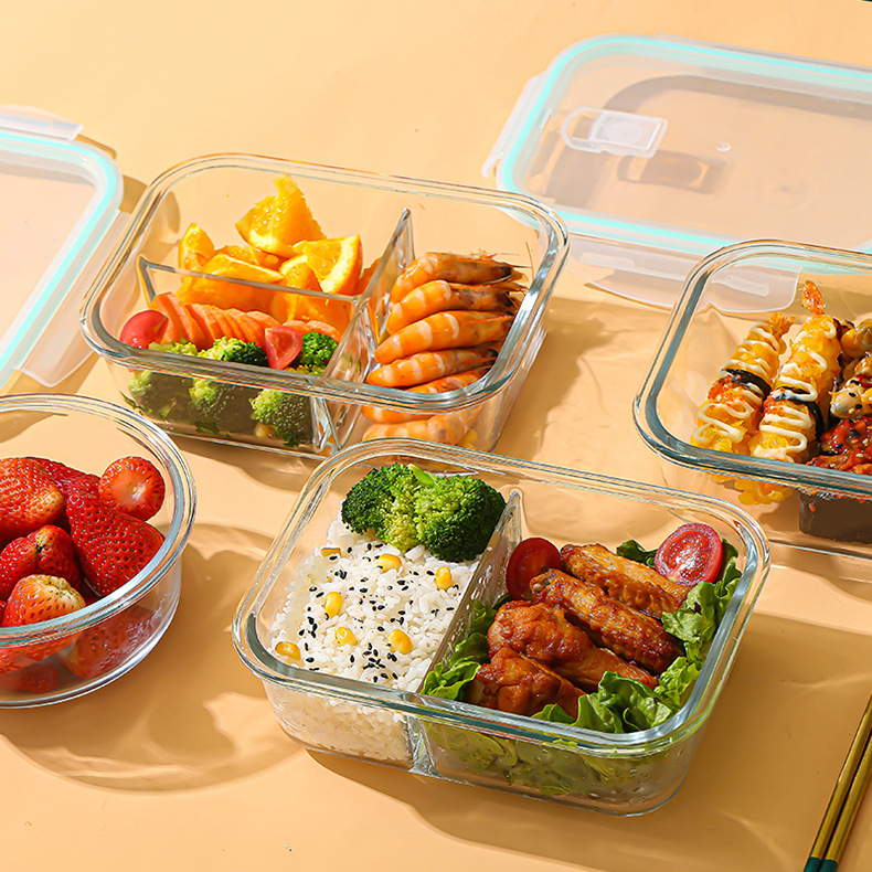 Food Storage Containers Glass - Glazen vershouddoos van hoog borosilicaatglas, hittebestendig,