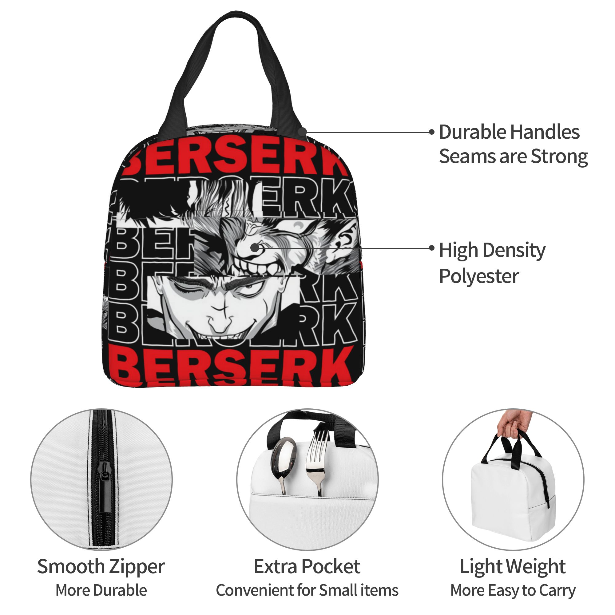 Food Storage Bag Organizer - B-Berserks Thermisch geïsoleerde lunchtas Merkbedrukte Warrior