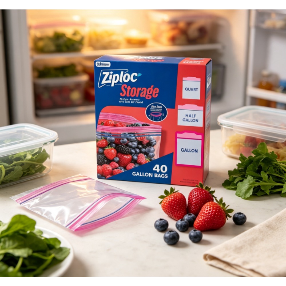 Food Storage Ziploc - Ziploc-merk voedselbewaarzakken, schoolbenodigdheden, met Grip 'n