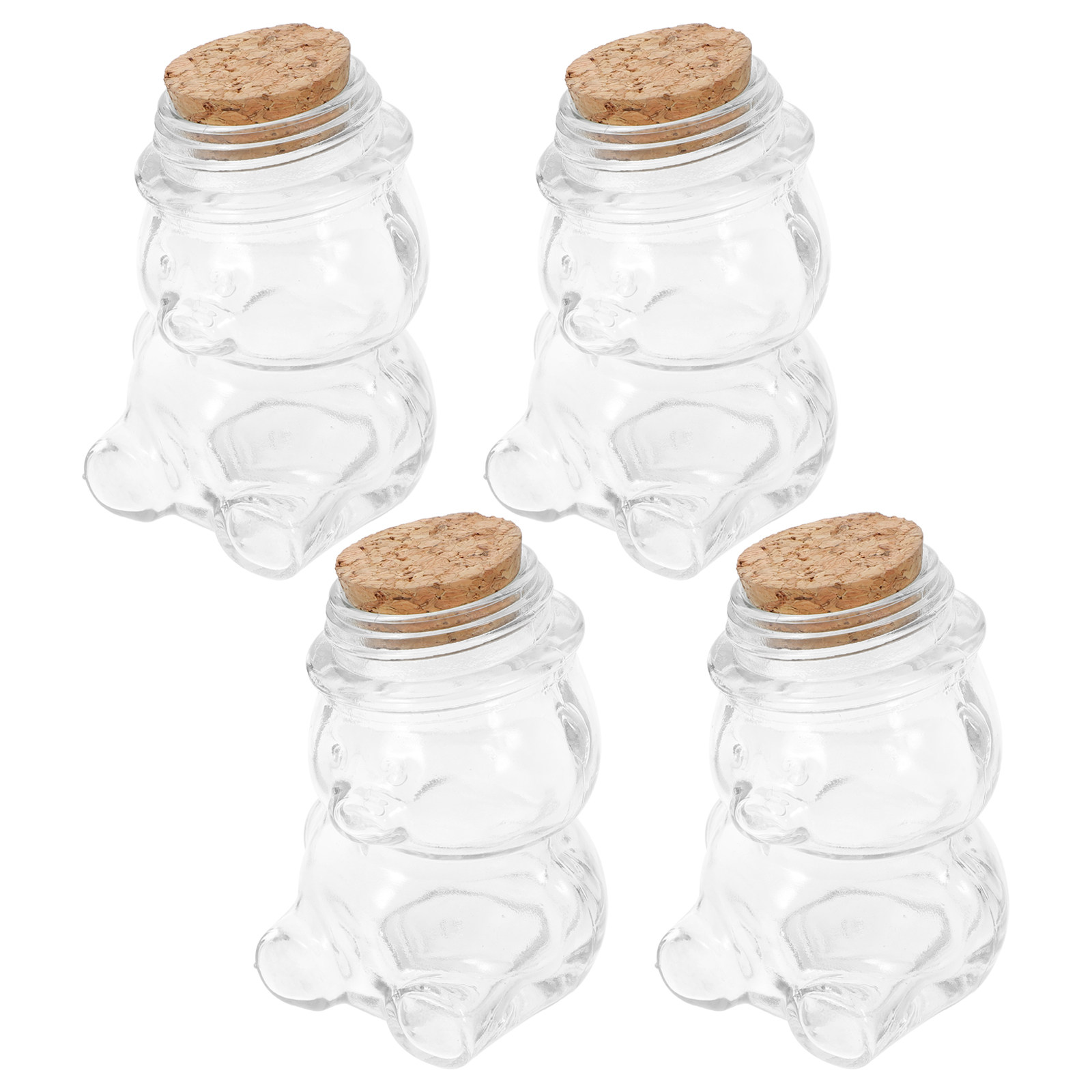Food Storage Containers Glass - 4-delige glazen snoepkruikenset, transparante luchtdichte voedselbewaarcontainer