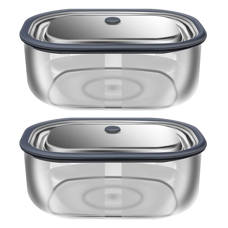 Food Storage Silicone - Hoge Borosilicaatglas Rechthoek Lunchbox Magnetron Verwarming