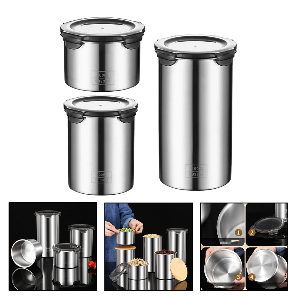 Food Storage Vacuum Containers - 500/900/1400Ml Roestvrij Staal Vacuüm Afgesloten Voedsel