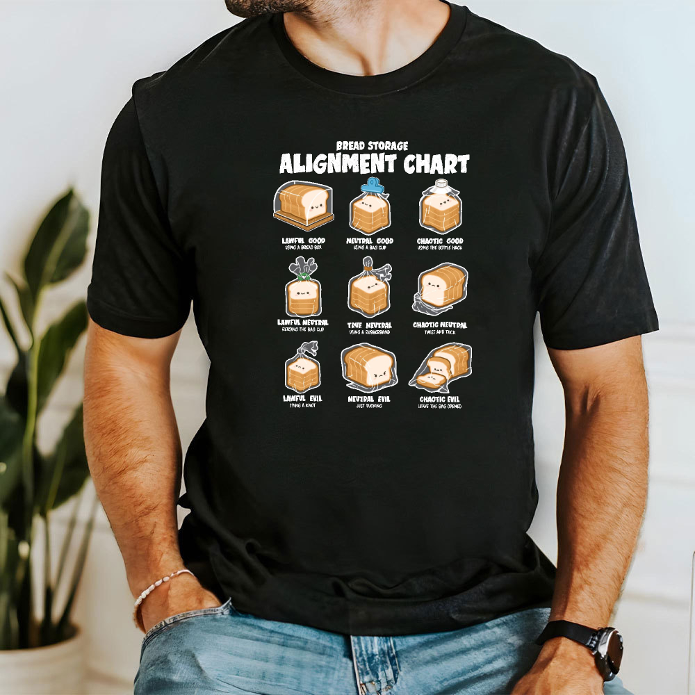 Leuke Cartoon Grid Print T-shi - Food Storage Chart recensie en prijs