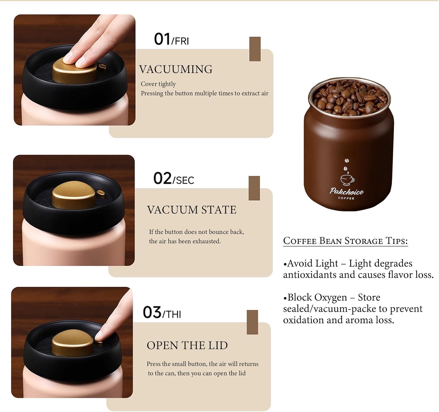 Vacuüm koffiebonen bewaardoos  - Food Storage Vacuum Containers recensie en prijs