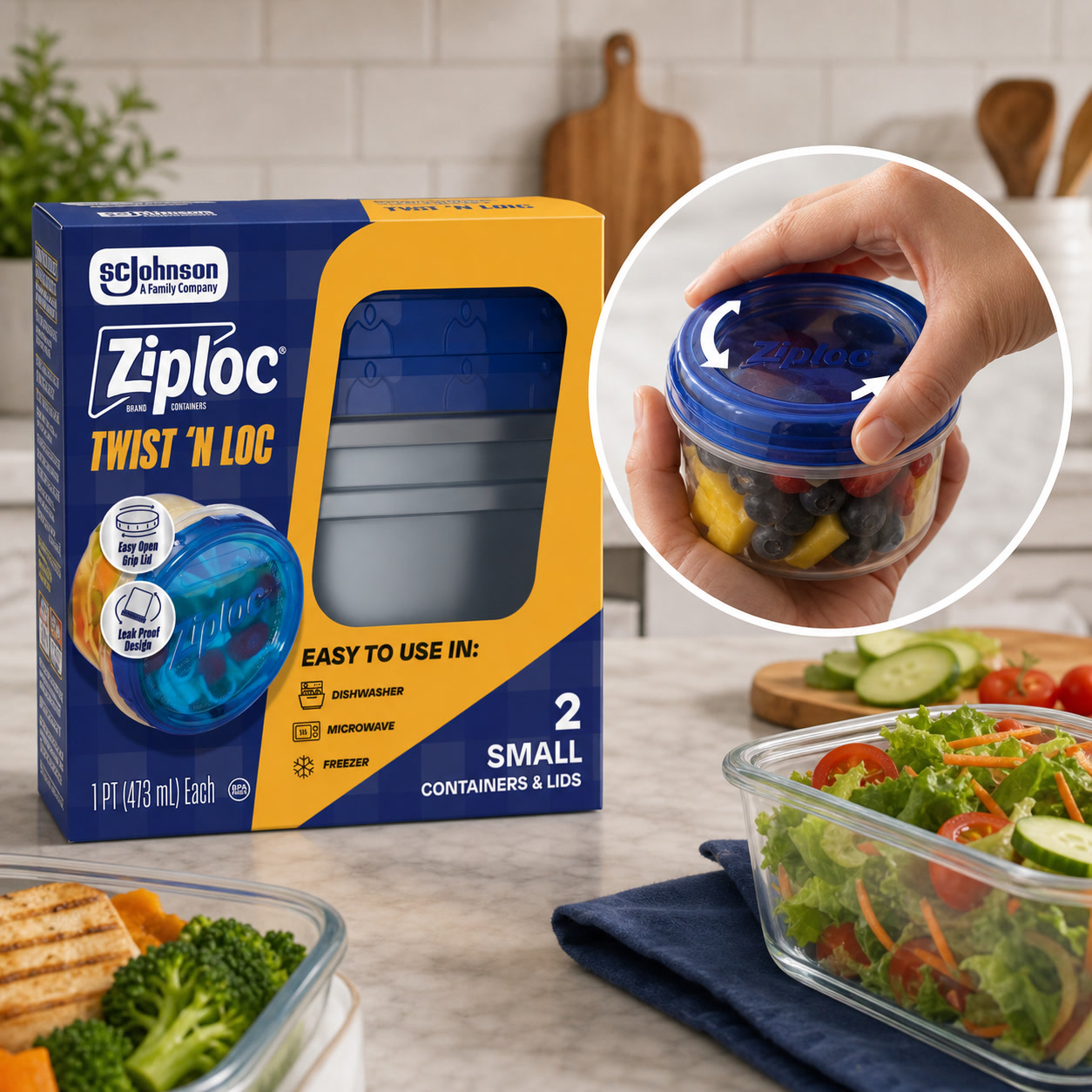 2-delige kleine voedselcontain - Food Storage Meal Prep recensie en prijs