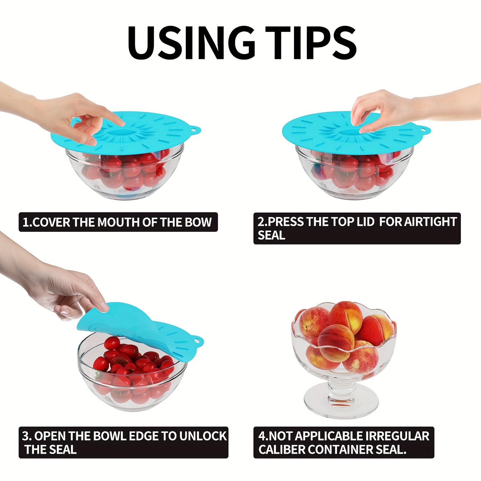 5-delige siliconen deksels, hi - Food Storage Silicone recensie en prijs