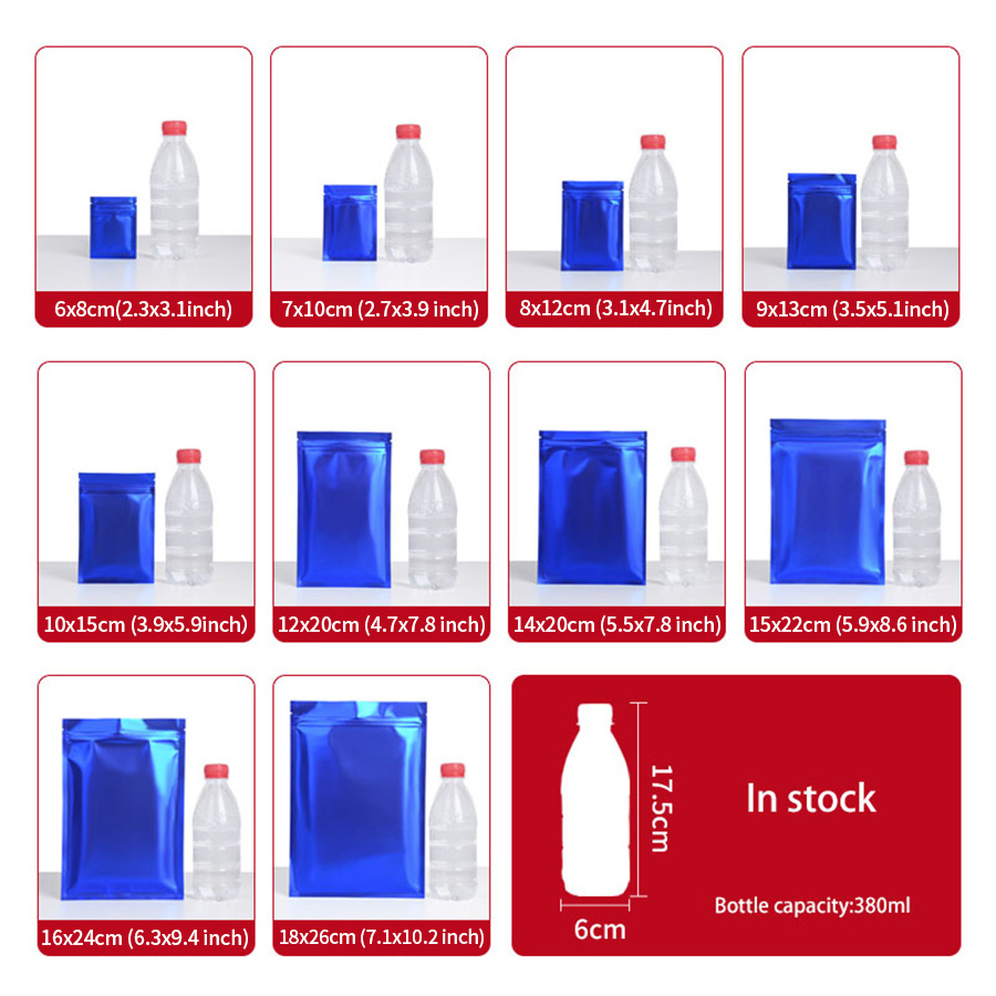 100 stuks matte blauwe folieza - Food Storage Is recensie en prijs