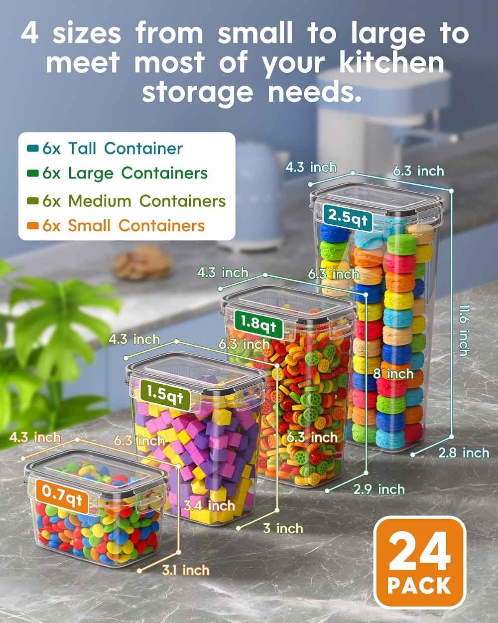 24 stuks luchtdichte voorraadd - Food Storage With Lids recensie en prijs